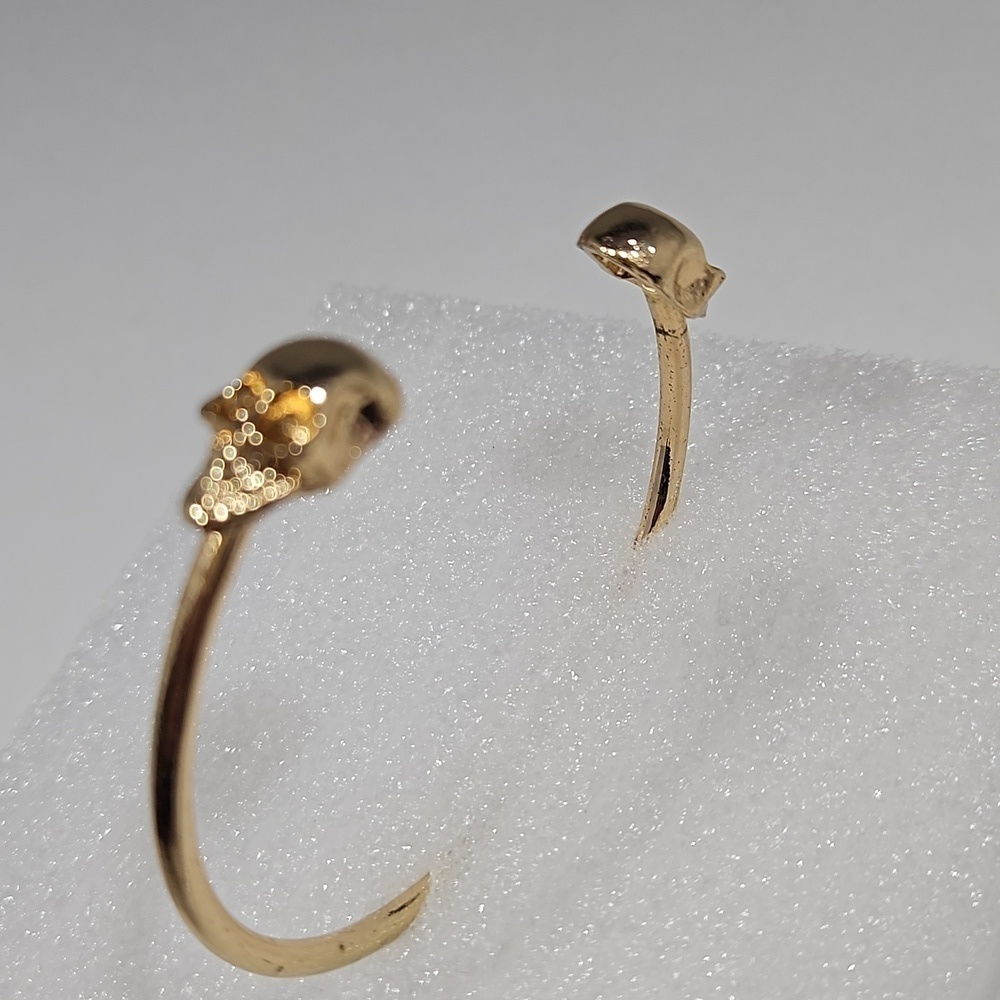 3 PIRATE SKULL Silvertone & Goldtone Bangle Bracelets - Picture 7 of 9